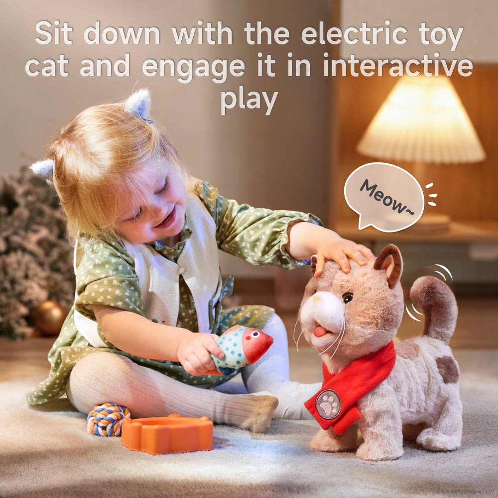 TUMAMA KIDS Toy Cat wagging tail invites gentle interaction.