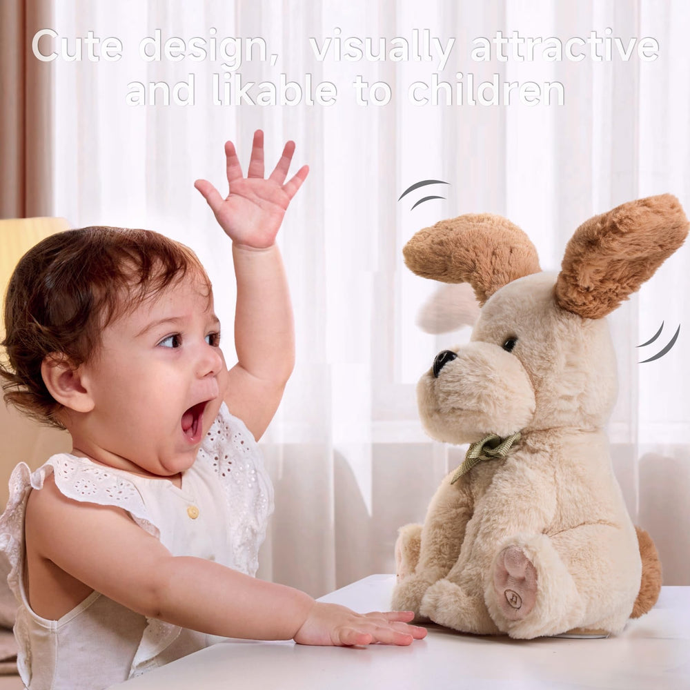 TUMAMA KIDS ultra-soft plush materials dog designed for safe hugs and cozy snuggles.