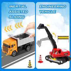Tunmiok 8-in-1 bulldozer pullback toy with smooth edges for safe hands.