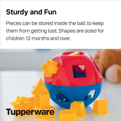 Tupperware Shape-O Sorter durable plastic construction supports long term play.