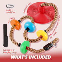 TURFEE 6ft climbing rope provides adjustable height.