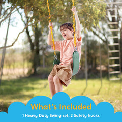 TURFEE swing installation adaptable for indoor or outdoor setups.