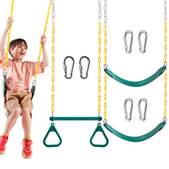 TURFEE ring and trapeze bar ready for backyard gym-style play