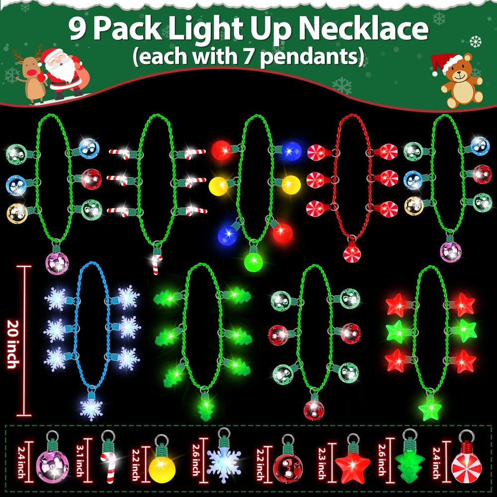 TURNMEON 9-pack bulbs pendant necklace adds bright accents for night-time fun