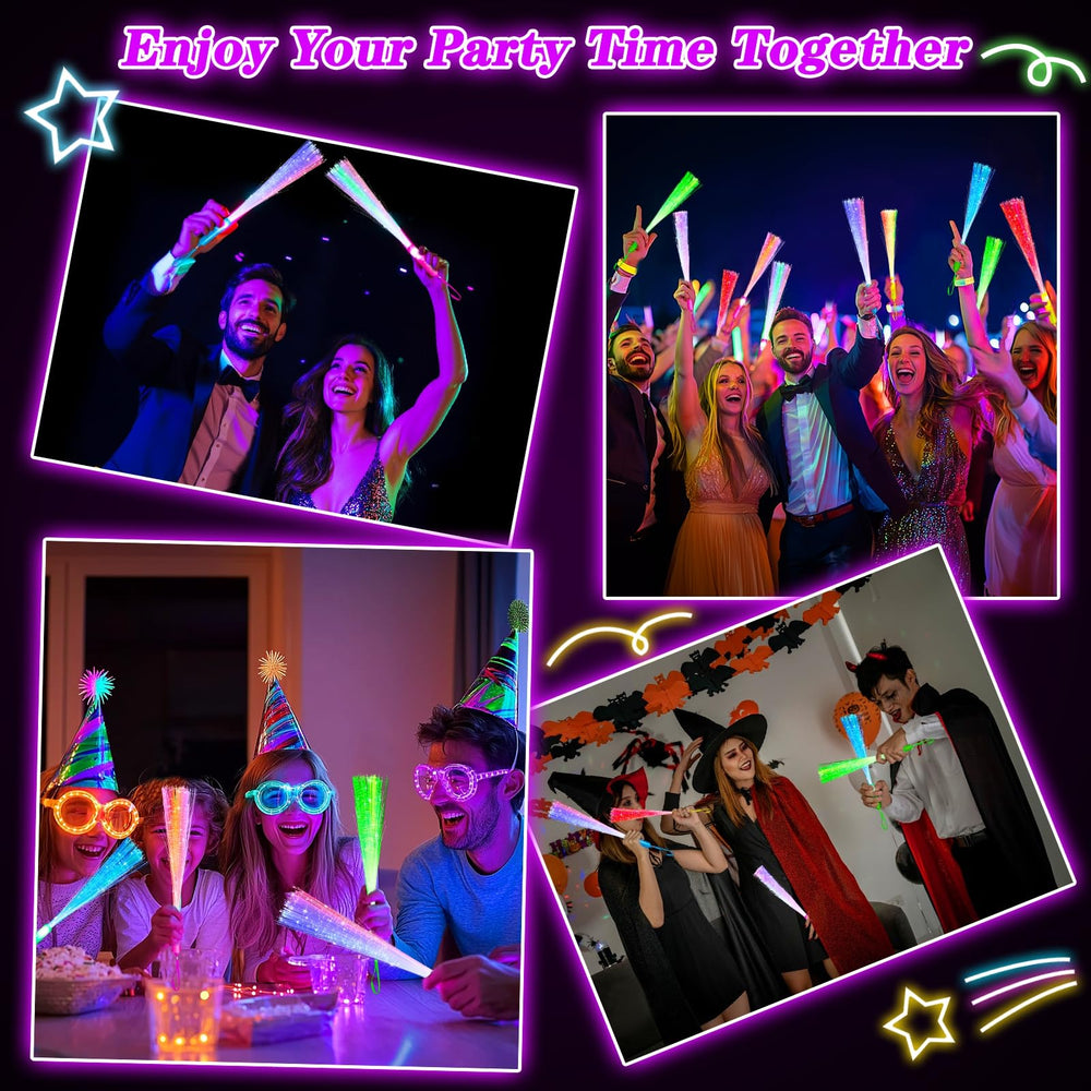 TURNMEON glow fiber wand 30-pack packaging for convenient large gatherings