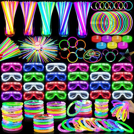 TURNMEON Glow Party Favors full set—bright colors enhance the party mood.