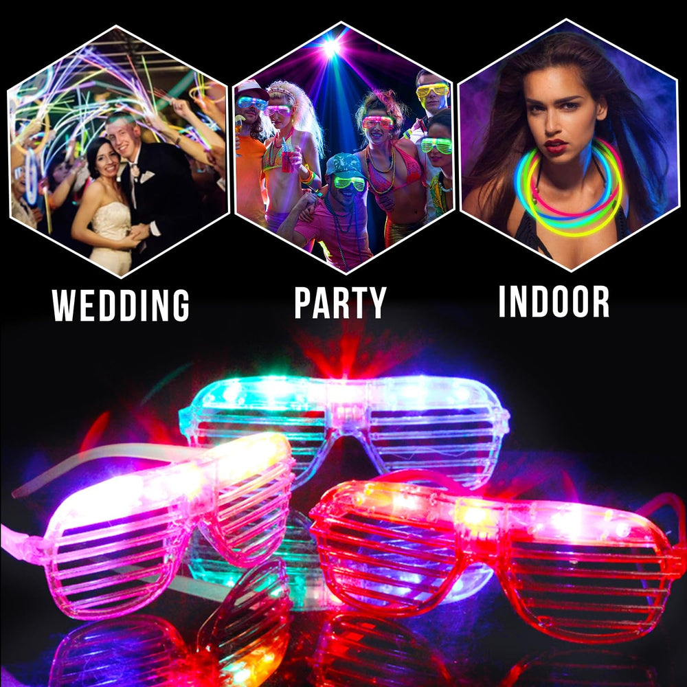 TURNMEON neon glow party supplies shine in dark venues.