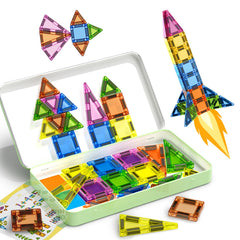 Turoytip mini magnetic tiles travel set hero—compact creativity for screen-free travel.