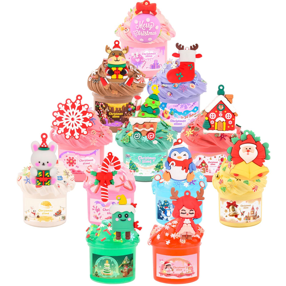 Tuupowana Christmas slime set in a blue gift box, ideal for holiday gifting.