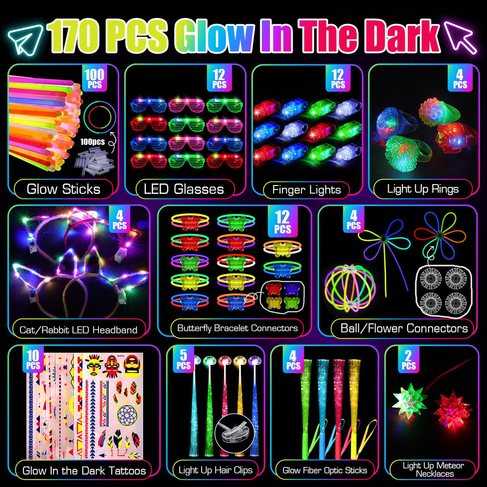 TUXIYA LED glasses brighten the dance floor with hands-free glow.