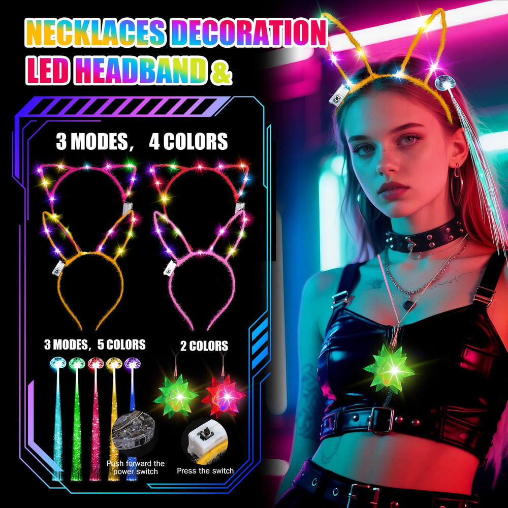 TUXIYA LED rings sparkle with easy on/off for party time.