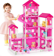 TUZT 4-Story Doll House with pool view for imaginative pool play and storytelling
