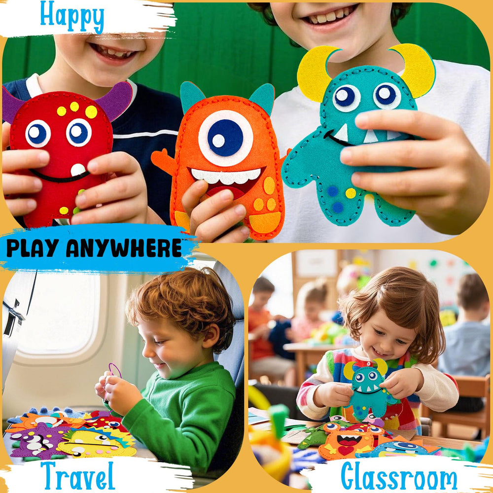 TUZT Monster Sewing Kit embroidery thread colors brighten each character