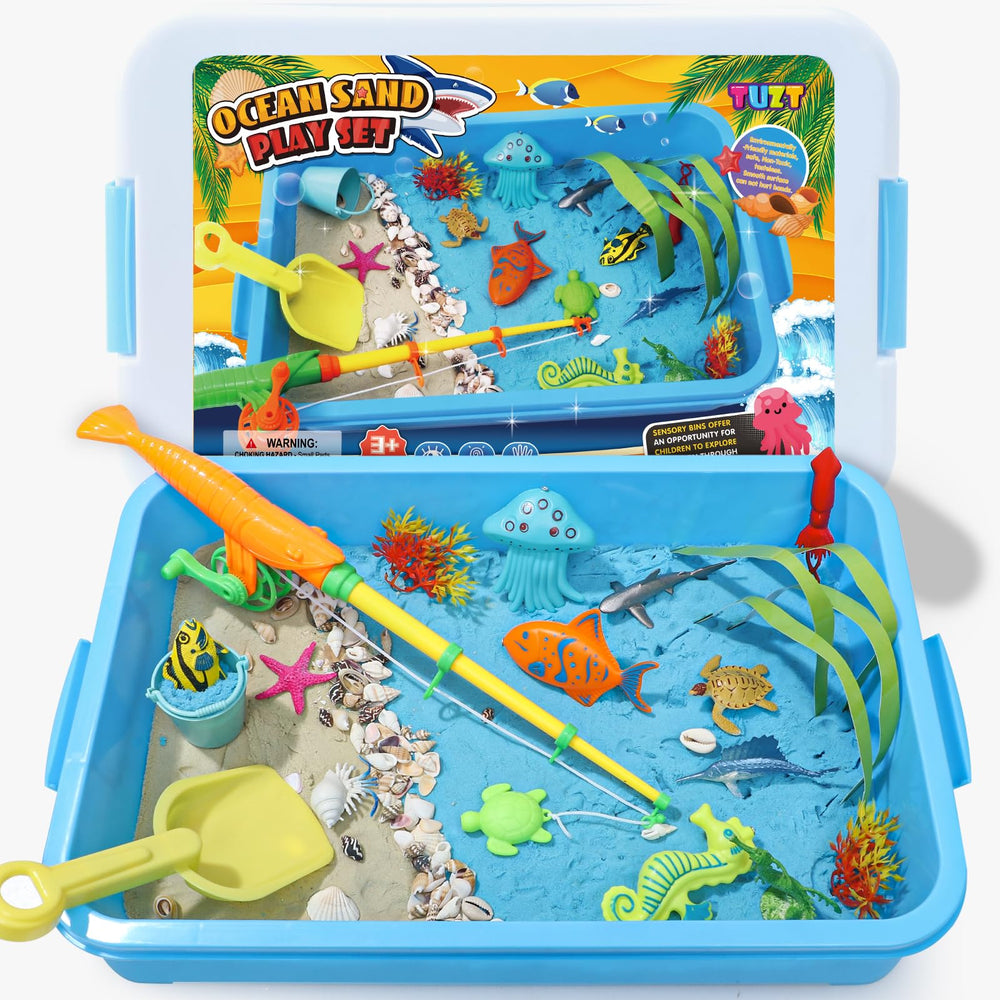 TUZT Ocean Sensory Bin magnetic fishing rod enhancing coordination