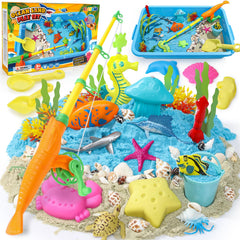TUZT Ocean Sensory Bin storage box with colorful sand for creative play