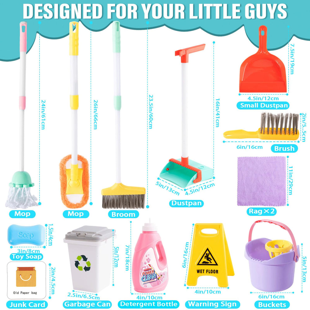 TUZT adjustable mop height demonstration for growing kids