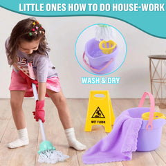 TUZT mini garbage can and tools for organized pretend play