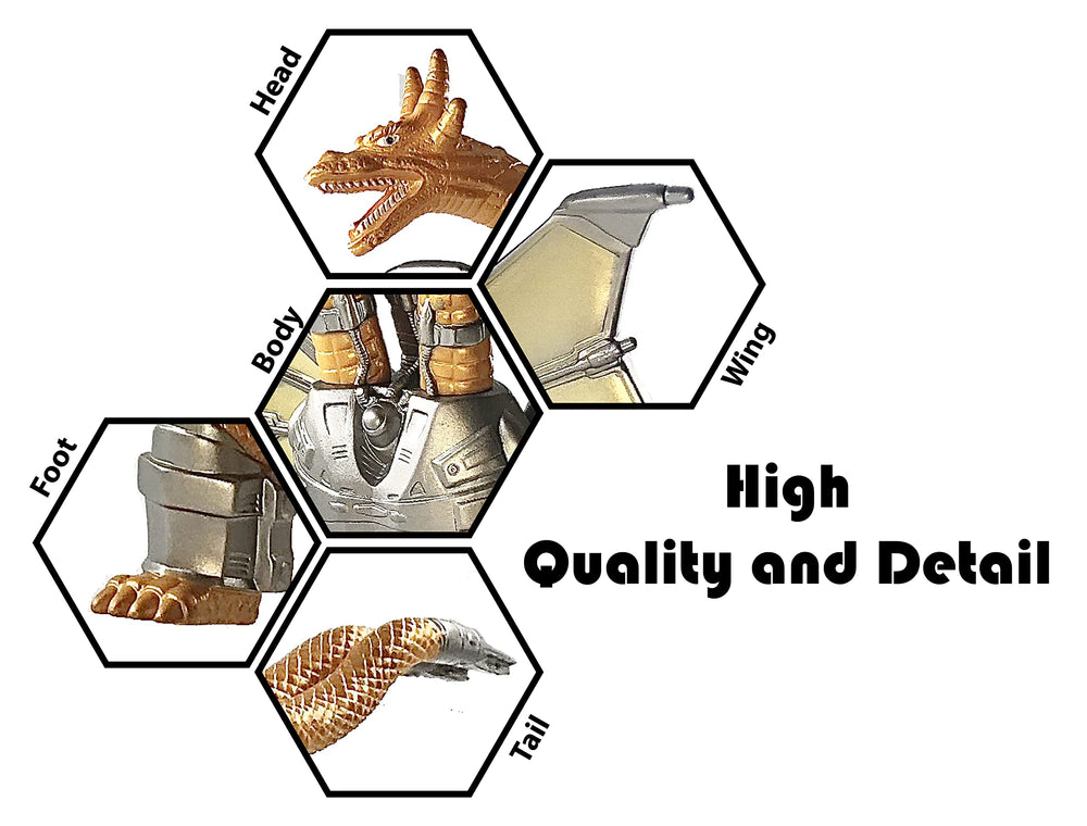 TwCare Godzilla vs Mecha King Ghidorah close detail highlights sculpting and premium craftsmanship.