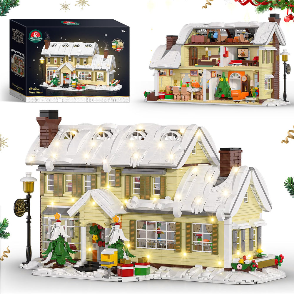 Tweandar Christmas House with LED lights adds warm glow to holiday display
