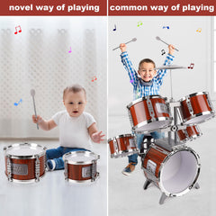 TWFRIC bass drum and cymbal setup, bright sounds for budding performers.