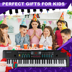 TWFRIC Kids 61-key piano demo buttons showcase melodies for practice