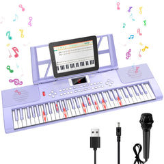 TWFRIC 61-key kids piano with light-up keys for guided practice