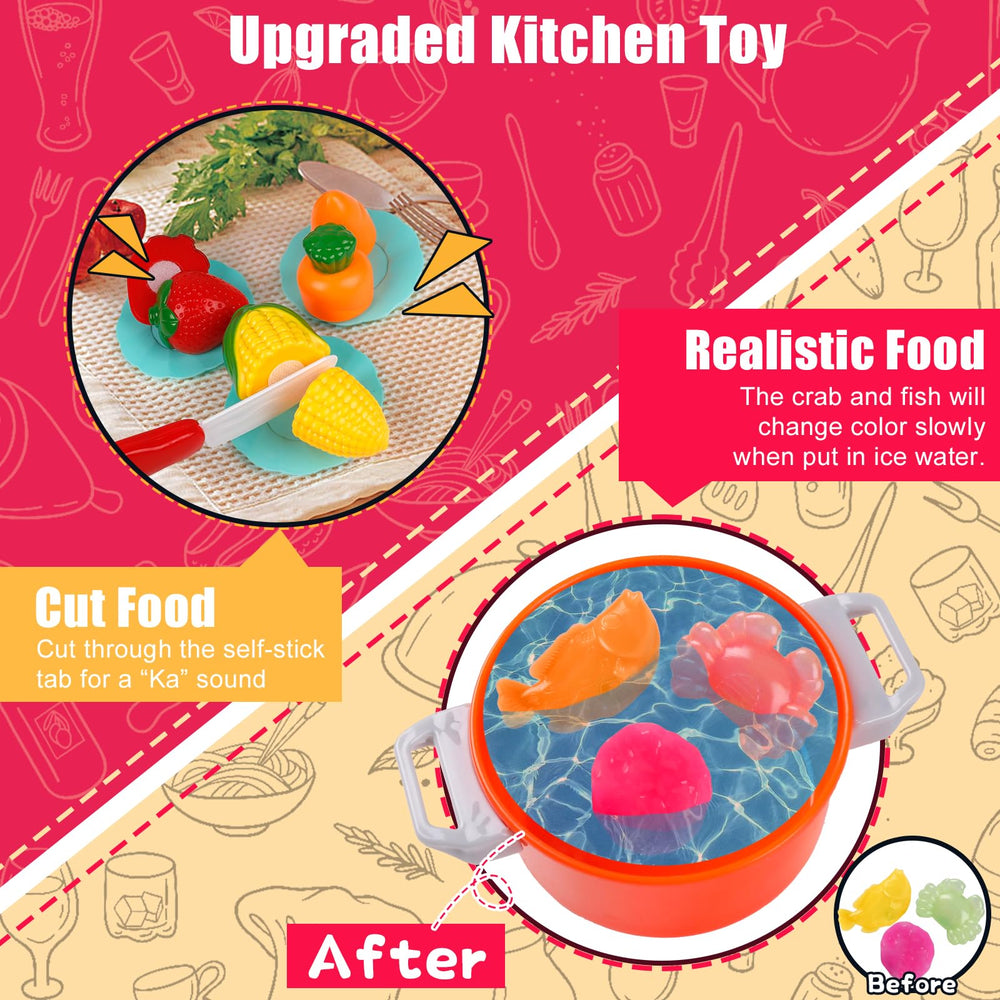 TWFRIC Play Kitchen role-play design encourages conversation and cooperative play.