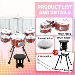TWFRIC Toy Drum Kit stool and drums setup enabling comfortable practice