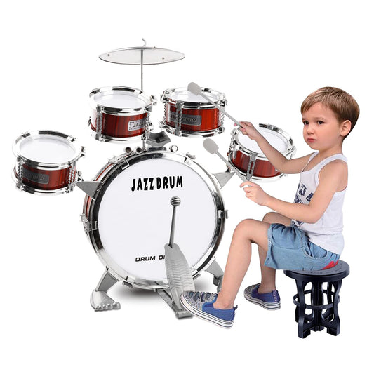 TWFRIC Toy Drum Set bass drum close-up for immersive play and rhythm practice.