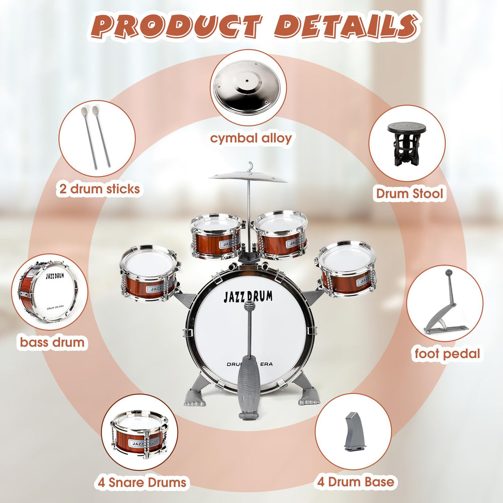 TWFRIC Toy Drum Set small drum 2 close-up for rhythm development.