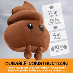Twiddler Toys Poop Emoji Plush 11-inch soft fabric invites cozy hugs.