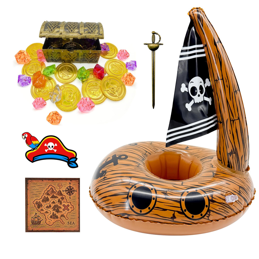 Twinjoykle inflatable pirate ship prop for vivid elf display and storytelling.
