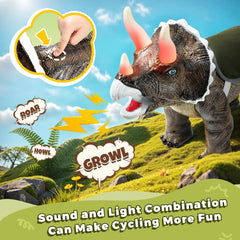 Twinkoo dinosaur ride-on car wheels closeup showing durable multi-terrain wheels for indoor outdoor use
