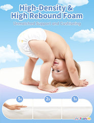 Twinkoo extralarge soft blocks stacked high encourage gross motor play and balance.