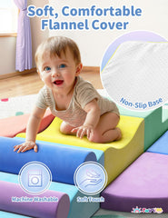 Twinkoo extralarge soft fabric-covered blocks offer gentle touch and easy cleaning.