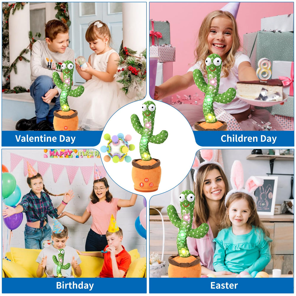 TWORIVER cactus toy records and repeats your words for playful interactions