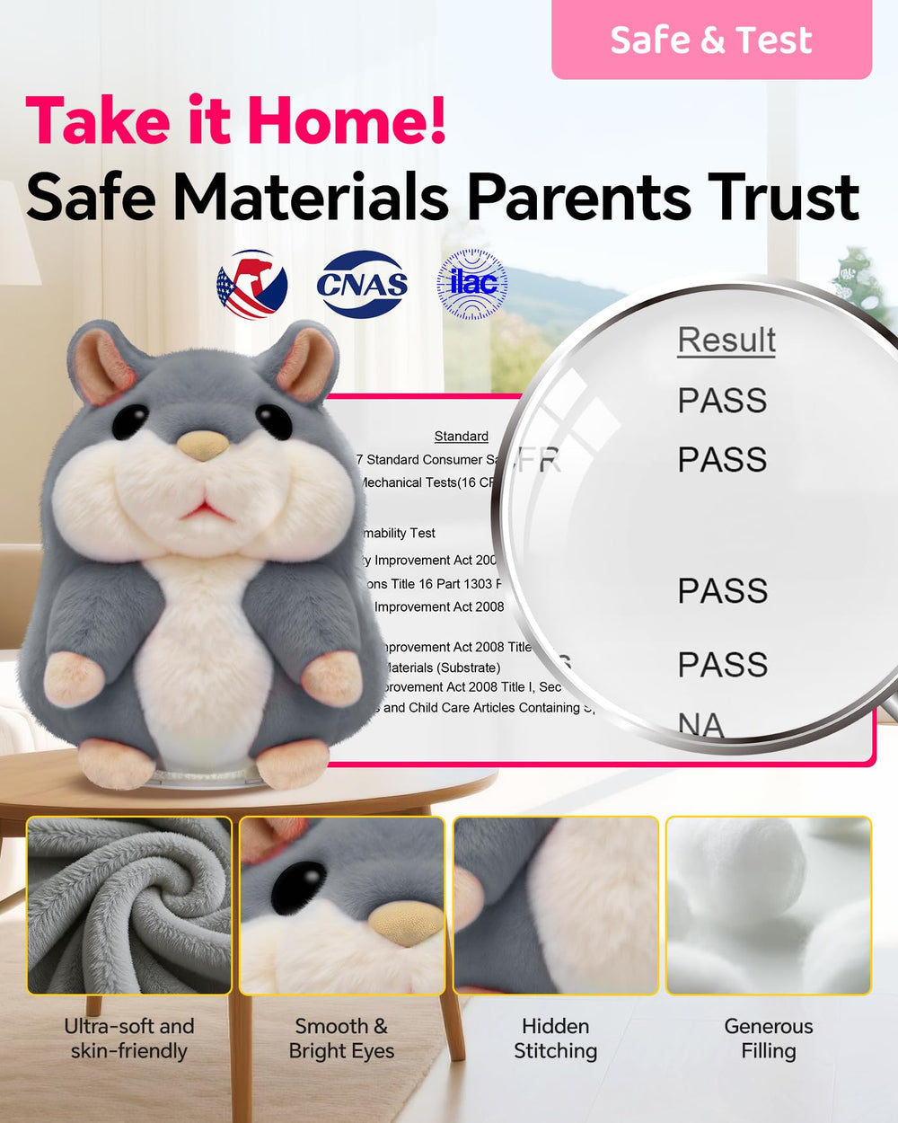 TWORIVER hamster toy features an easy on/off switch to save battery.