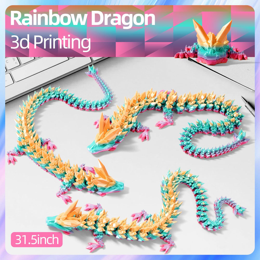 Backlit lighting enhances the dragon's curves and texture.