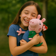 Ty George pig Beanie Baby cuddly pose great for kids playroom decor.