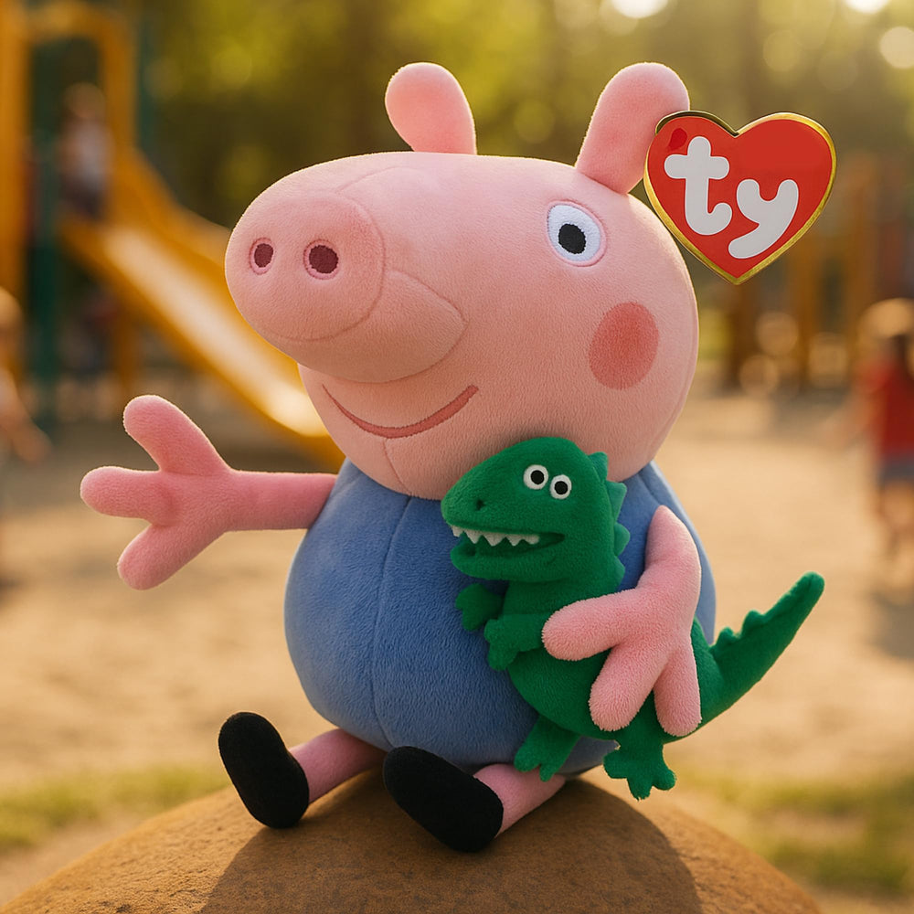 Ty George pig Beanie Baby with its classic tag ideal for gifting.