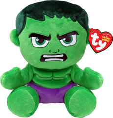 TY Beanie Babies Hulk soft body 6-inch front view shows plush texture ideal for cuddling.