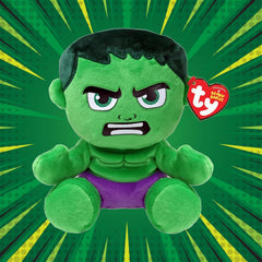 TY Beanie Babies Hulk soft body 6-inch side view highlights portable size for on-the-go play.