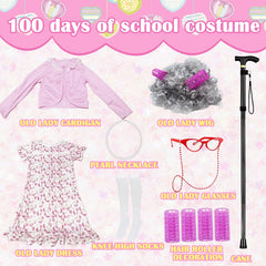 Tyalfrich old lady dress for a comfortable, colorful school costume.