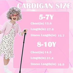 Tyalfrich pink cardigan adds warm layering to the Granny outfit.