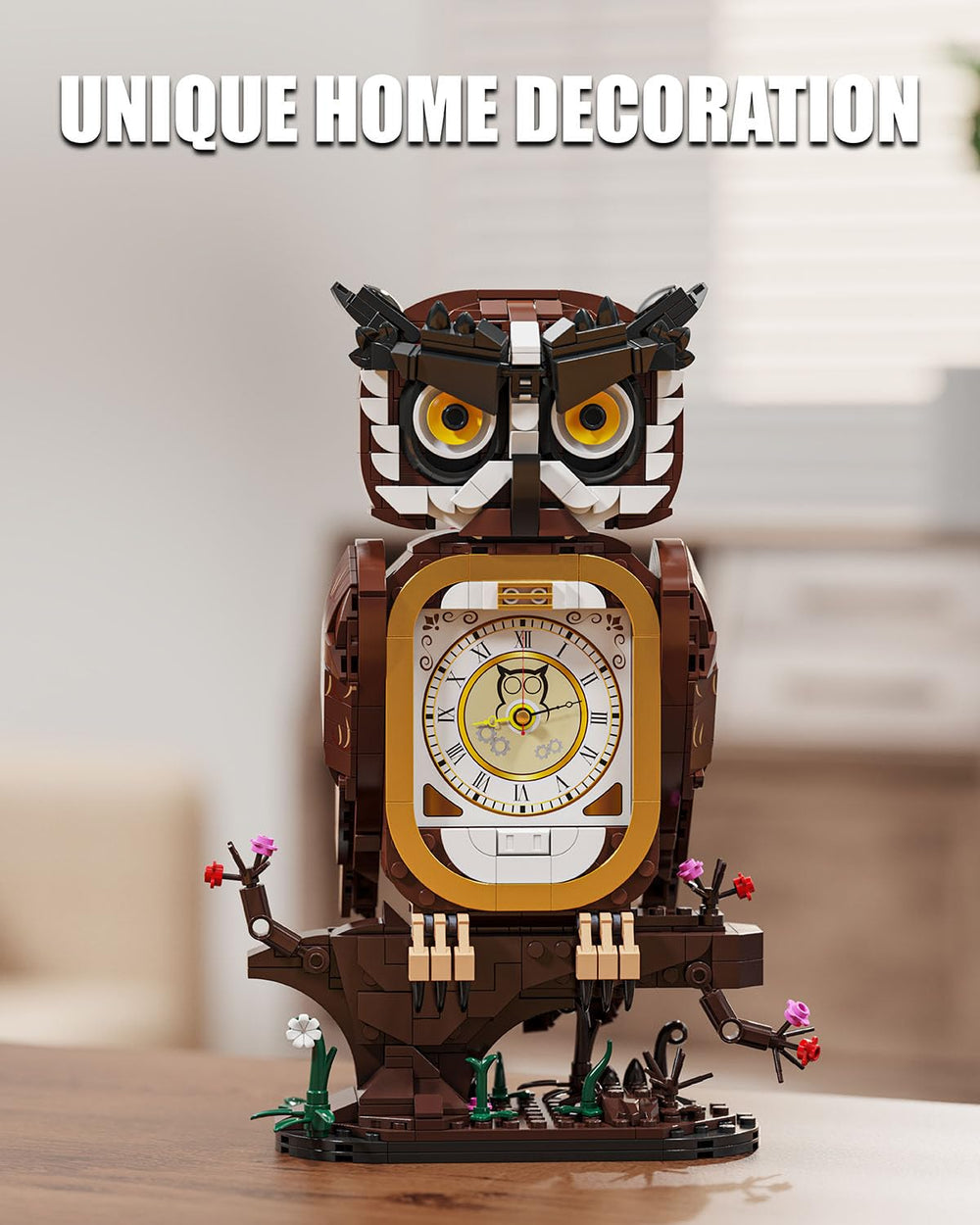 TYCOLE owl clock back panel opened to insert AA battery