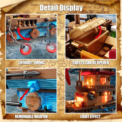 TYCOLE pirate ship building kit double-decker design enables imaginative play scenarios
