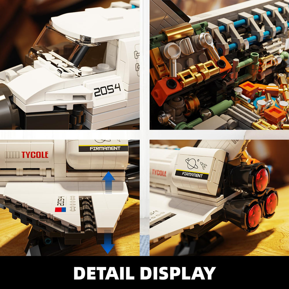 TYCOLE Space Shuttle includes robotic hand and other movable parts for realism.