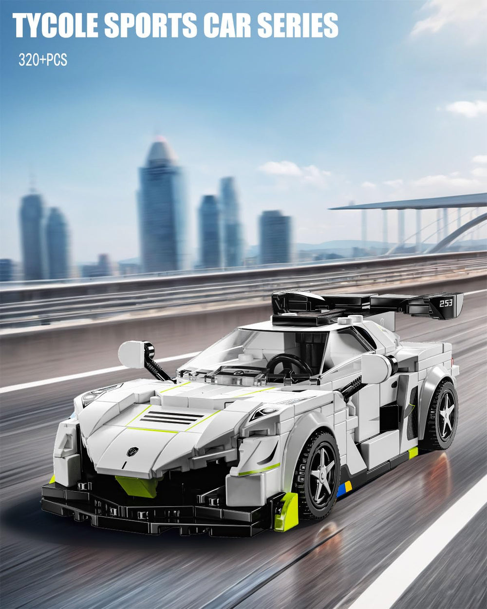 Assembled TYCOLE sports car model with realistic detailing