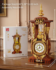 TYCOLE Vintage Clock Building Block Set on desk as a decorative and educational piece