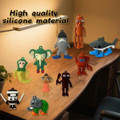 TYHWYSC 24pcs meme shark figurines for varied desk accents and gifting